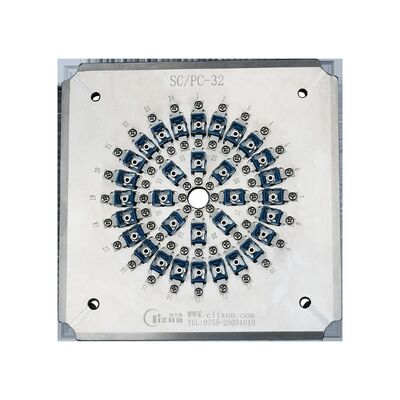 32 lubang konektor SC/UPC Pemecah Fittings dengan tahan karat S136 Serat optik Pemecah Jig