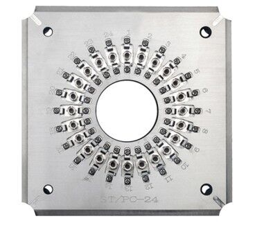 ST Fiber Optic 24/32 Connector Polishing Fixture dengan Stainless Steel S136 yang dikeraskan untuk efisiensi tinggi dan kehilangan penempatan ≤0.20dB