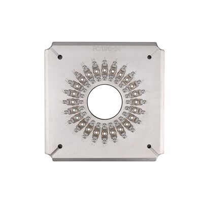 24-Port Fiber Optic Polishing Jig dengan 2.5mm Ferrule Holder dan Stainless Steel S136 Konstruksi untuk penggunaan FTTH