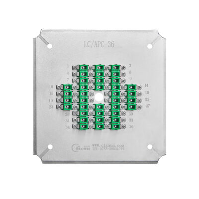 24 Core LC-APC Pembersih Fittings dengan stainless steel S2316 untuk efisiensi tinggi fiber optic polishing