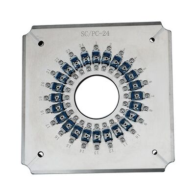 24 Port SC UPC Fiber Optic Polishing Fixture dengan S136 stainless steel yang diperkuat dan kehilangan penempatan ≤0.20dB