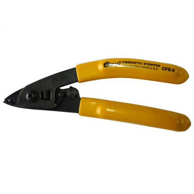 Ukuran Kecil 2 Lubang Alat Kabel Serat Optik Alat Pengupasan 165mm Panjang Pegangan Kuning