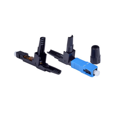 Konektor Kabel Serat Optik Plastik 125um, Konektor Cepat Optik SC / UPC Pra Tertanam