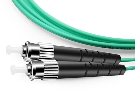 2.0mm 2m Multimode Duplex Serat Optik St Ke Lc Patch Cord OM3 Kerugian Penyisipan Rendah