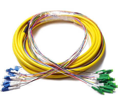 1-3m Lc Ke Lc Serat Patch Cord, Yellow Jacket Breakout Kabel Simplex Patch Cord
