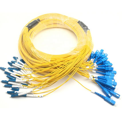 1-3m Lc Ke Lc Serat Patch Cord, Yellow Jacket Breakout Kabel Simplex Patch Cord