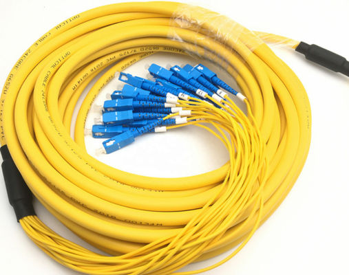 1-3m Lc Ke Lc Serat Patch Cord, Yellow Jacket Breakout Kabel Simplex Patch Cord