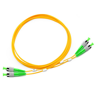 SM 9/125 Zipcord Simplex Serat Optik Patch Cord FC APC Untuk Jaringan FTTH FTTB FTTX