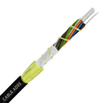Adss 48 Core Aerial Serat Optik Patch Cord Kabel Single Mode Panjang Rentang Besar