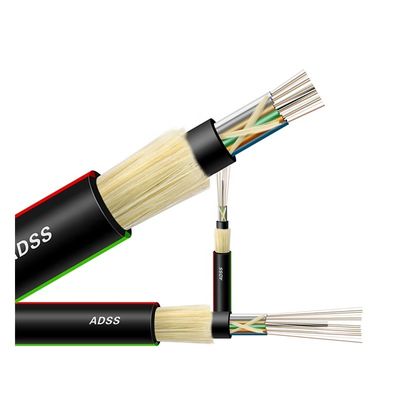 Adss 48 Core Aerial Serat Optik Patch Cord Kabel Single Mode Panjang Rentang Besar